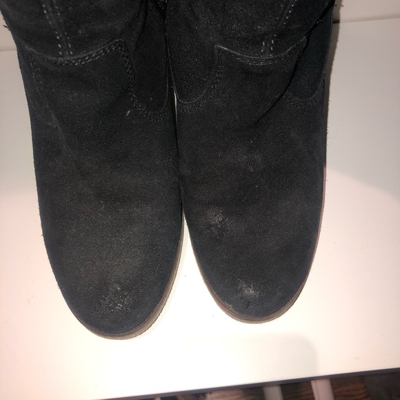 Aldo black suede wedge knee-high boots - Picture 7 of 10